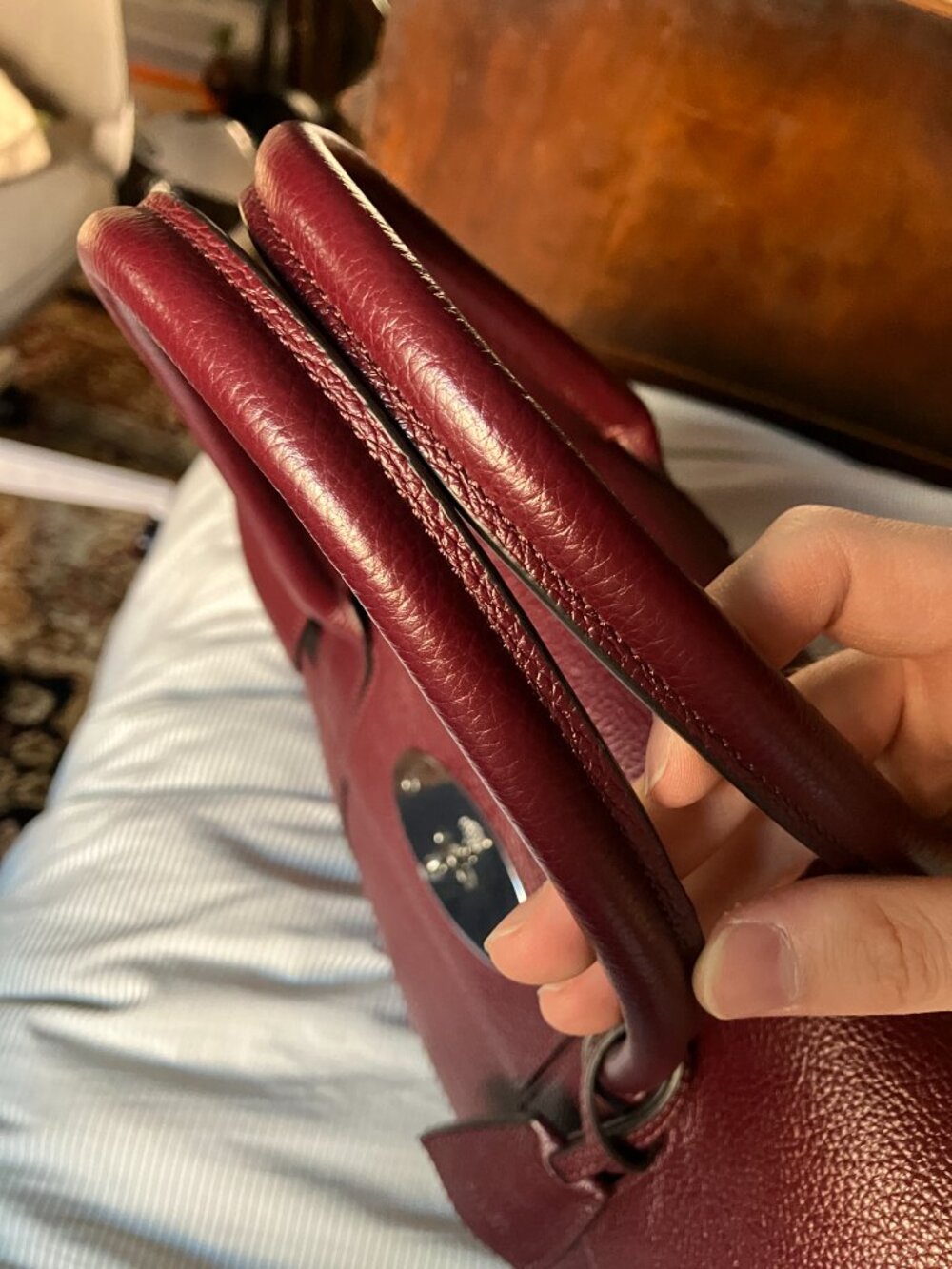 Mulberry Bayswater Black Cherry Small Classic Grain - Picture 3 of 12